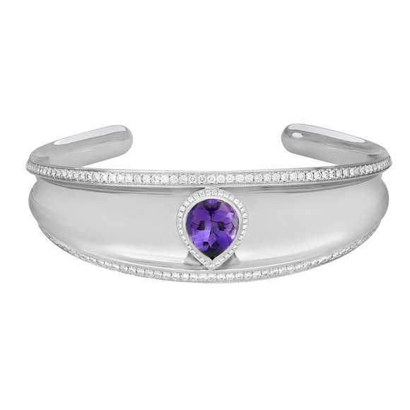 Chopard Imperiale Amethyst and Diamonds Cuff Bracelet 18k White Gold 2.38cttw - Picture 1 of 5